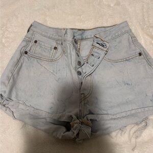 Levi’s shorts (denim) 
Size: small
Color: blue with a tie die color